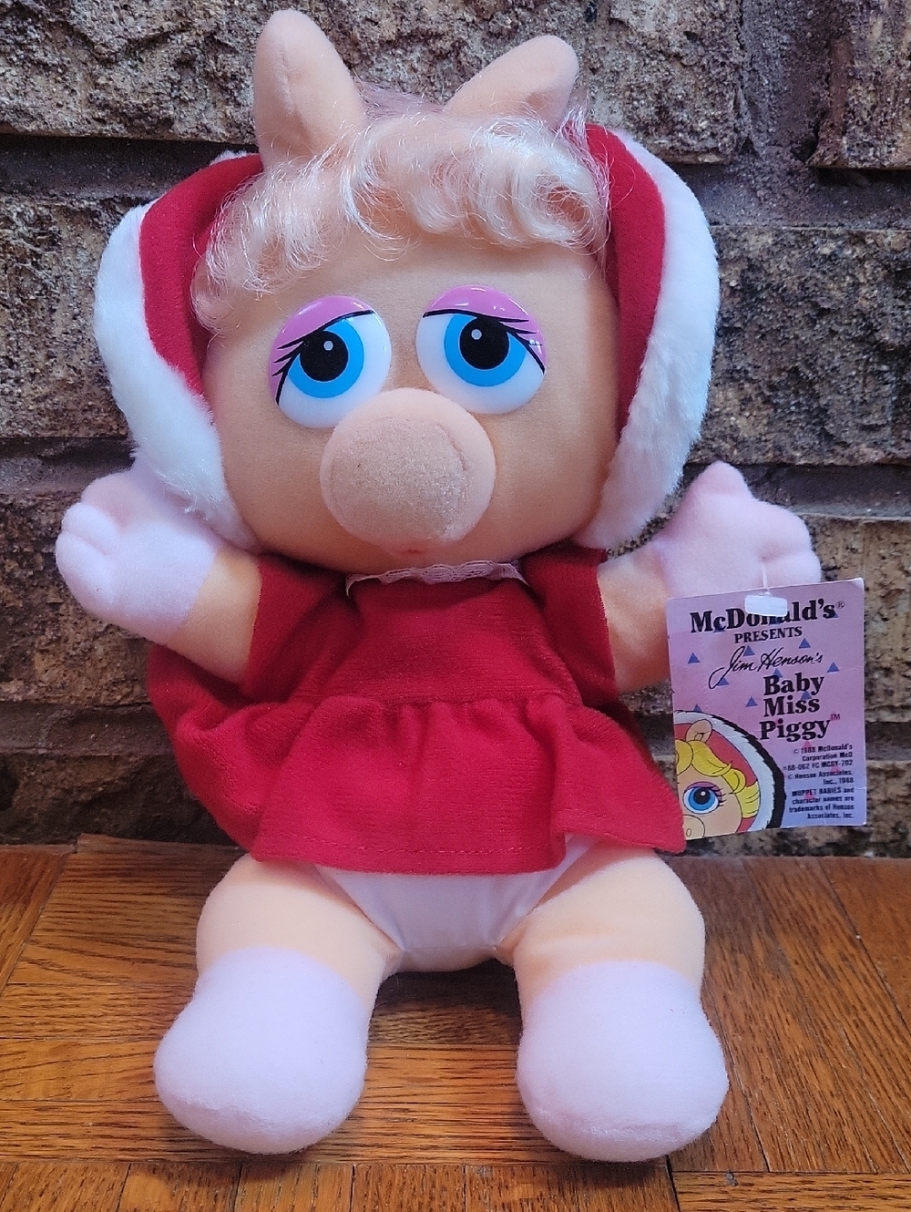 McDonald's Vintage 1988 Baby Miss Piggy Muppet Baby Plush New with Tags